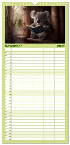 Produktbild: Familienplaner 2026 - Die Koalas sind los! Ein Jahr voller B&auml;renspa&szlig; mit 5 Spalten (Wandkalender, 21 x 45 cm) CALVENDO