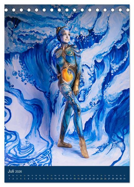 Produktbild: Bodypainting Adventures - Farbe auf nackter Haut (Tischkalender 2026 DIN A5 hoch), CALVENDO Monatskalender