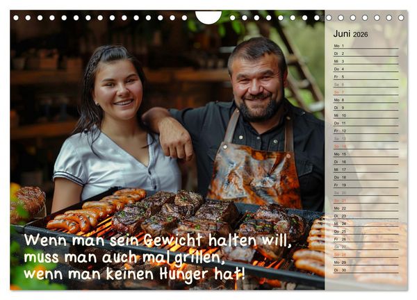 Produktbild: Lieblingshobby Grillen (Wandkalender 2026 DIN A4 quer), CALVENDO Monatskalender