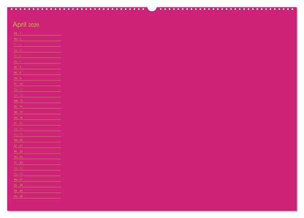 Produktbild: Bastel-Geburtstagskalender pink / Geburtstagskalender (Wandkalender 2026 DIN A2 quer), CALVENDO Monatskalender