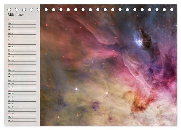 Produktbild: Universum. Farbenpracht der Gasnebel (Tischkalender 2026 DIN A5 quer), CALVENDO Monatskalender
