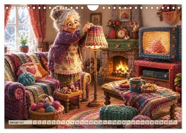 Produktbild: Die strickende Oma (Wandkalender 2027 DIN A4 quer), CALVENDO Monatskalender