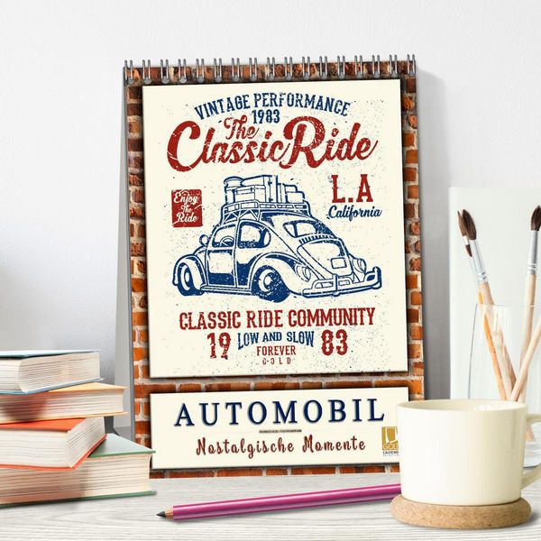 Produktbild: Automobil - nostalgische Momente (Tischkalender 2026 DIN A5 hoch), CALVENDO Monatskalender