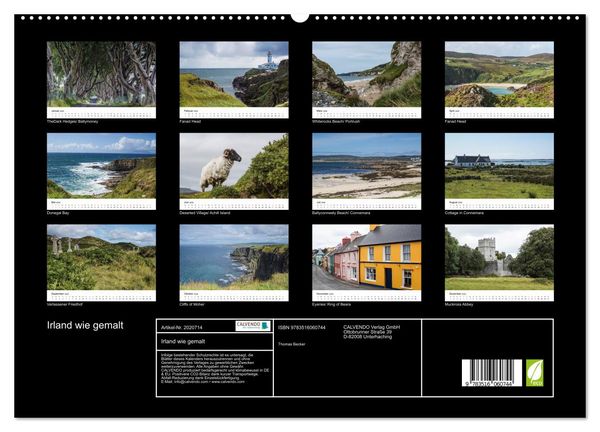 Produktbild: Irland wie gemalt (hochwertiger Premium Wandkalender 2026 DIN A2 quer), Kunstdruck in Hochglanz