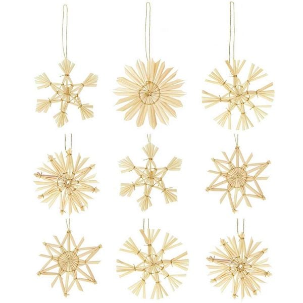 Produktbild: Premium Set Stroh-Sterne, 18 teilig, natur/gold