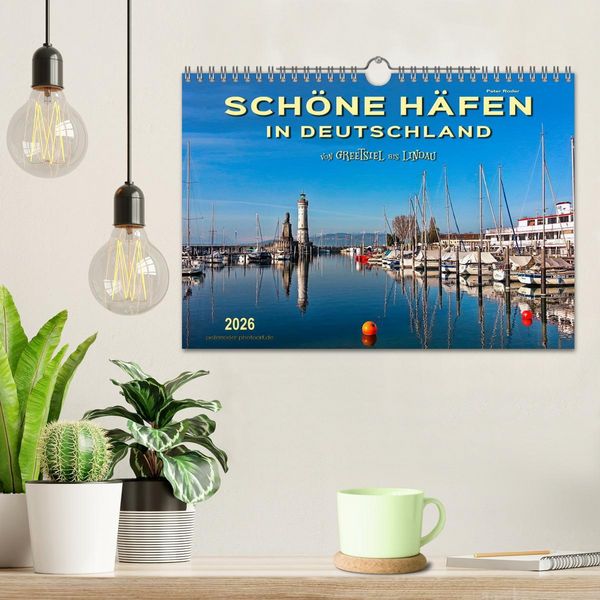Produktbild: Sch&ouml;ne H&auml;fen in Deutschland von Greetsiel bis Lindau (Wandkalender 2026 DIN A4 quer), CALVENDO Monatskalender