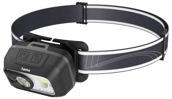 Produktbild: Hama LED-Stirnlampe "HL500-C", mit Akku, Kopflampe zum Joggen, Arbeiten, 4 Modi 00228609 Stirnlampe 120 g