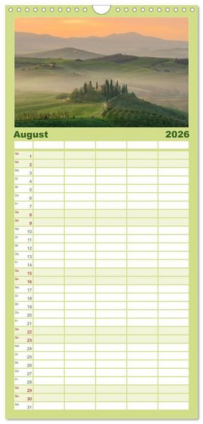 Produktbild: Familienplaner 2026 - Traumziel Toskana mit 5 Spalten (Wandkalender, 21 x 45 cm) CALVENDO