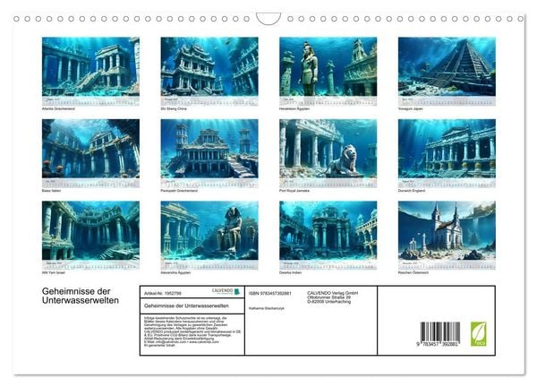 Produktbild: Geheimnisse der Unterwasserwelten (Wandkalender 2026 DIN A3 quer), CALVENDO Monatskalender