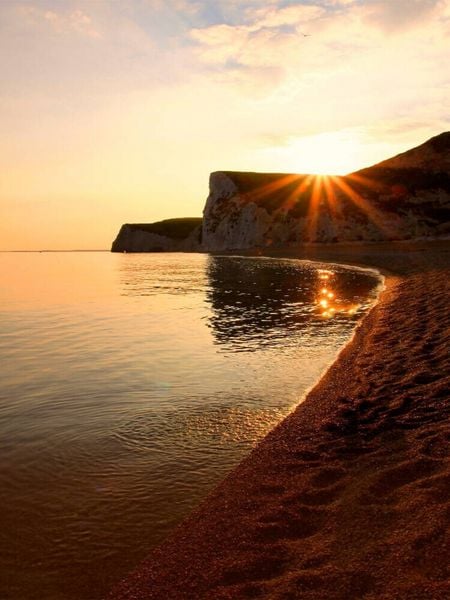 CALVENDO Puzzle Sonnenuntergang an der englischen Küste | 500 Teile Lege-Größe 48 × 36 cm Foto-Puzzle für Erwachsene