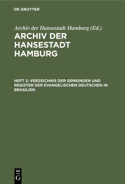 Produktbild: Verzeichnis der Gemeinden und Register der evangelischen Deutschen in Brasilien