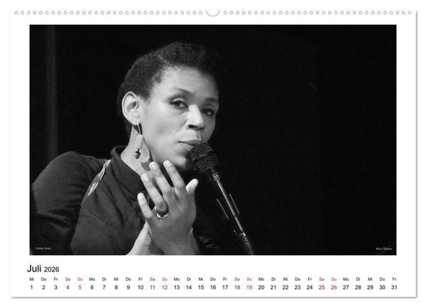 Produktbild: Internationale Meister des Jazz in Schwarzwei&szlig; (Wandkalender 2026 DIN A2 quer), CALVENDO Monatskalender