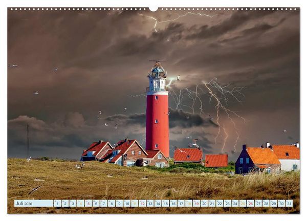 Produktbild: Leuchtturm Gewitter (Wandkalender 2026 DIN A2 quer), CALVENDO Monatskalender