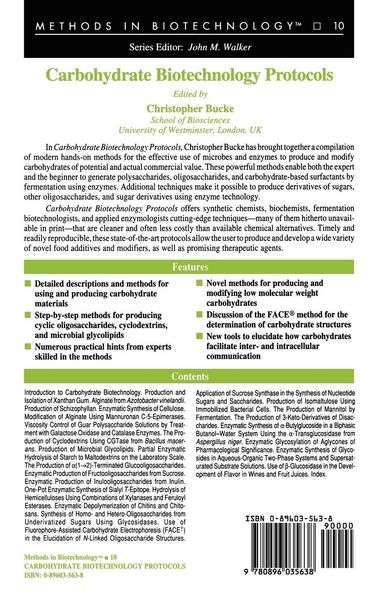 Produktbild: Carbohydrate Biotechnology Protocols
