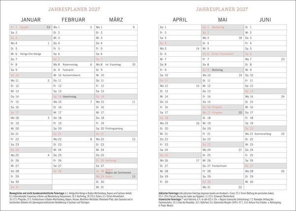 Produktbild: Tages-Kalenderbuch A6, schwarz 2027
