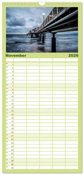 Produktbild: Familienplaner 2026 - Die Insel Usedom in Bildern mit 5 Spalten (Wandkalender, 21 x 45 cm) CALVENDO
