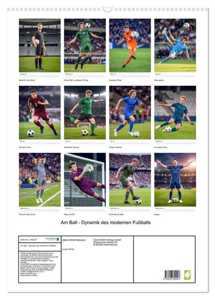 Produktbild: Am Ball - Dynamik des modernen Fu&szlig;balls (Wandkalender 2027 DIN A2 hoch), CALVENDO Monatskalender