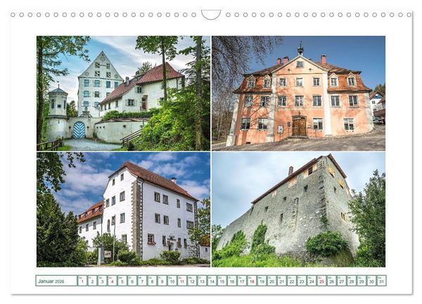 Produktbild: Bekannte und weniger bekannte Schl&ouml;sser und Burgen rund um dem Bodensee (Wandkalender 2026 DIN A3 quer), CALVENDO Monatskalender