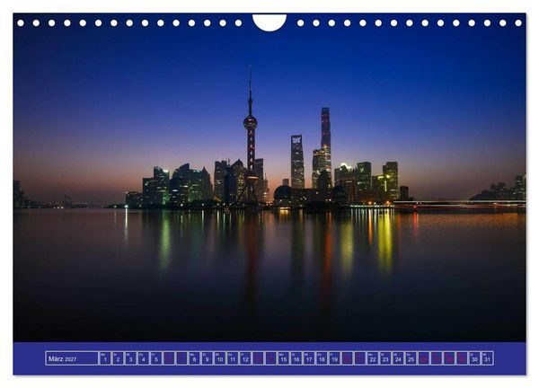 Produktbild: Metropolen - Asiens sch&ouml;nste St&auml;dte bei Nacht (Wandkalender 2027 DIN A4 quer), CALVENDO Monatskalender