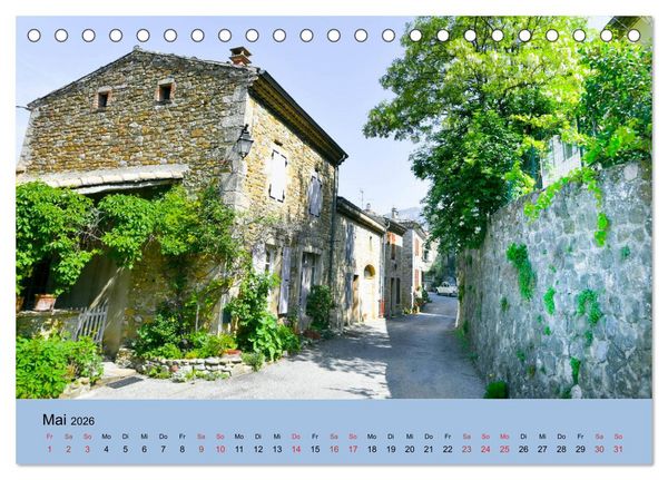 Produktbild: Dorfidyllen in Frankreich (Tischkalender 2026 DIN A5 quer), CALVENDO Monatskalender