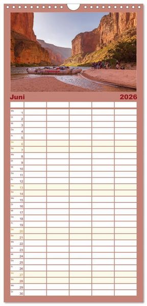 Produktbild: Familienplaner 2026 - Colorado River Rafting im Grand Canyon mit 5 Spalten (Wandkalender, 21 x 45 cm) CALVENDO