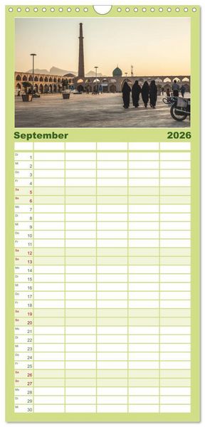 Produktbild: Familienplaner 2026 - Persische Kultur Irans mit 5 Spalten (Wandkalender, 21 x 45 cm) CALVENDO