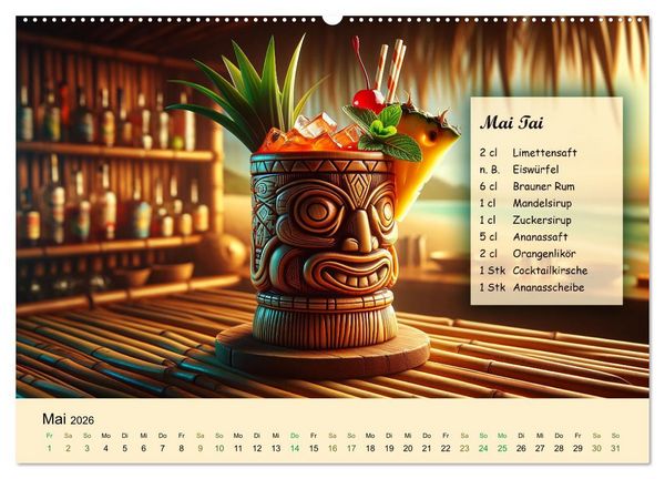 Produktbild: Cocktail-Klassiker (hochwertiger Premium Wandkalender 2026 DIN A2 quer), Kunstdruck in Hochglanz