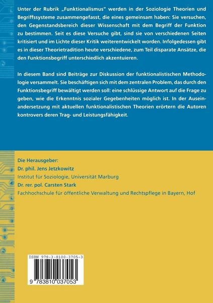 Produktbild: Soziologischer Funktionalismus