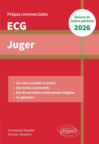 Produktbild: Juger. Epreuve de culture g&eacute;n&eacute;rale. Pr&eacute;pas commerciales ECG 2026