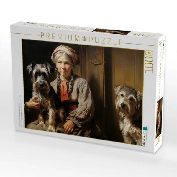 "CALVENDO Puzzle Ein Motiv aus dem Kalender ""Dame mit Hund"" | 1000 Teile Lege-Größe 64x48cm Foto-Puzzle für glückliche Stunden"