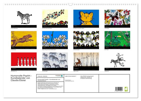Produktbild: Humorvolle PopArt - Kunstkalender von Claudia Elsner (Wandkalender 2026 DIN A2 quer), CALVENDO Monatskalender