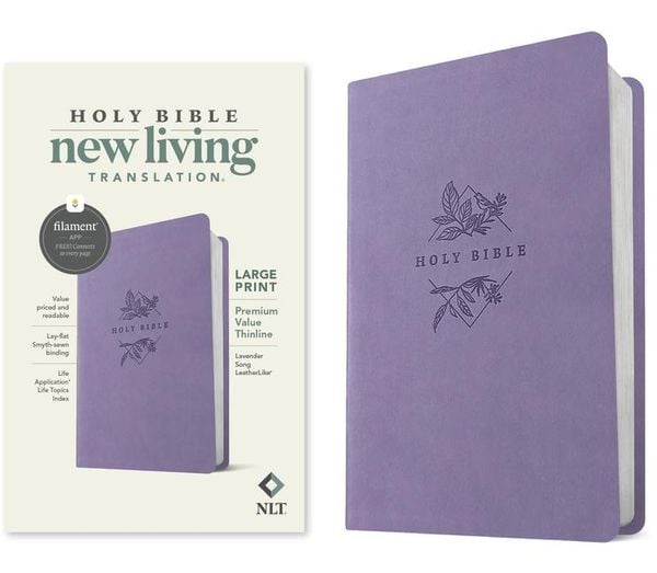 Produktbild: NLT Large Print Premium Value Thinline Bible, Filament Enabled (Leatherlike, Lavender Song)