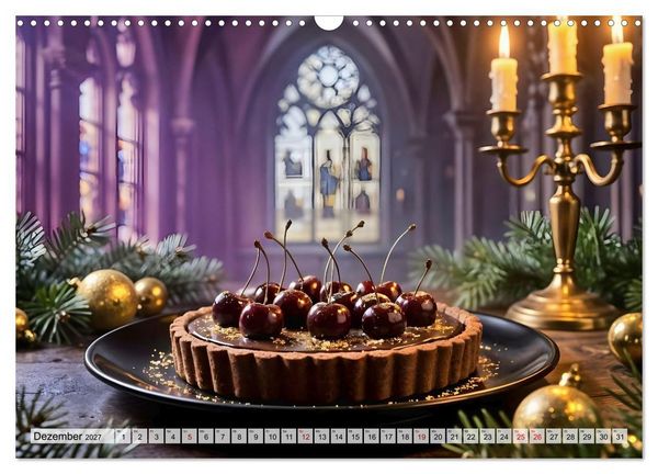 Produktbild: Schattenbankett - Gothic Fine Dining &ndash; 12 Men&uuml;s in dunkler Eleganz (Wandkalender 2027 DIN A3 quer), CALVENDO Monatskalender