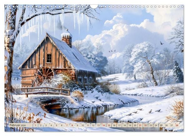 Produktbild: Kleine Cottages - Romantische Fantasieh&auml;uschen (Wandkalender 2026 DIN A3 quer), CALVENDO Monatskalender