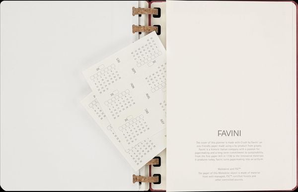Produktbild: Moleskine Undatierter Life Kalender Mit Spiralbindung, Xl, Wochen-Monatskalender, Fester Einband, Crush Cherry