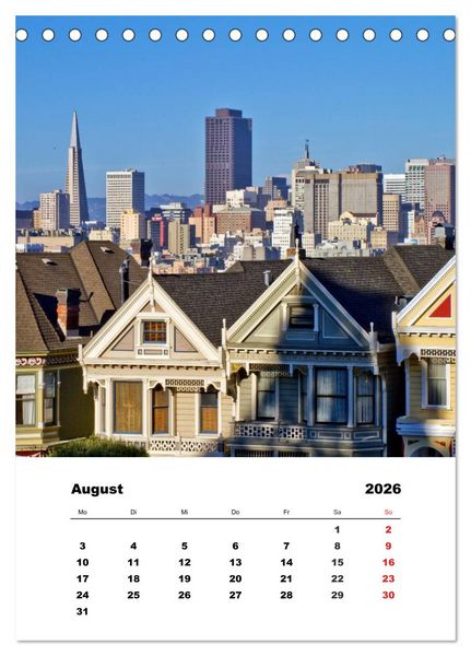 Produktbild: SAN FRANCISCO im Sommer (Tischkalender 2026 DIN A5 hoch), CALVENDO Monatskalender