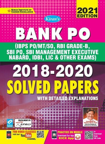 Produktbild: Bank PO MT-SO, RBI, SBI PO, SBI Mang Solved Paper-E-2021 New (26-Sets) Code-3068 (Repair)