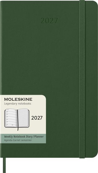 Produktbild: Moleskine 12 Monate Wochen Notizkalender 2027, Large/A5, 1 Wo = 1 Seite, rechts linierte Seite, Fester Einband, Myrtengr&uuml;n