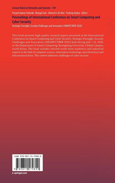 Produktbild: Proceedings of International Conference on Smart Computing and Cyber Security