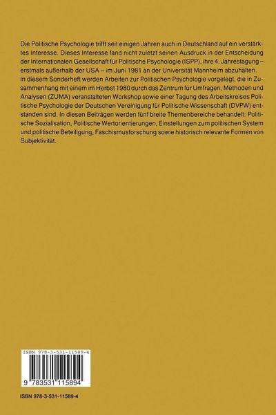 Produktbild: Politische Psychologie