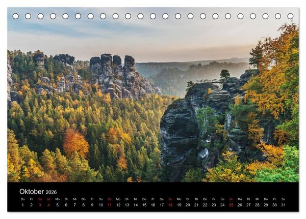 Produktbild: S&auml;chsische Schweiz (Tischkalender 2026 DIN A5 quer), CALVENDO Monatskalender