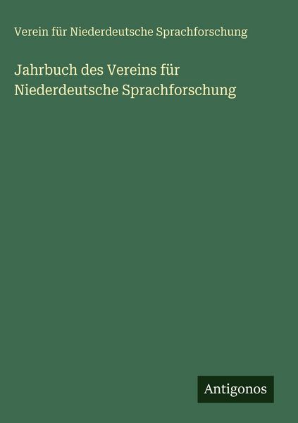 Produktbild: Jahrbuch des Vereins f&uuml;r Niederdeutsche Sprachforschung