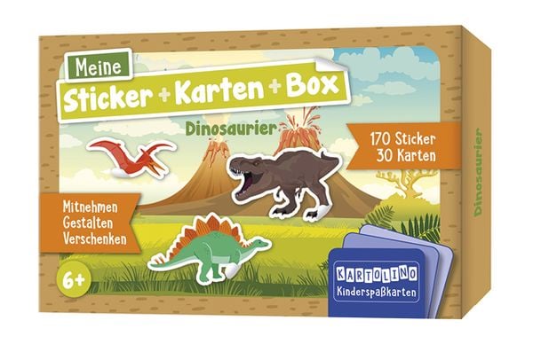 Produktbild: Meine Sticker + Karten + Box - Dinosaurier