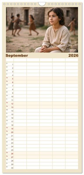 Produktbild: Familienplaner 2026 - Der Weg von drei&szlig;ig Jahren mit 5 Spalten (Wandkalender, 21 x 45 cm) CALVENDO