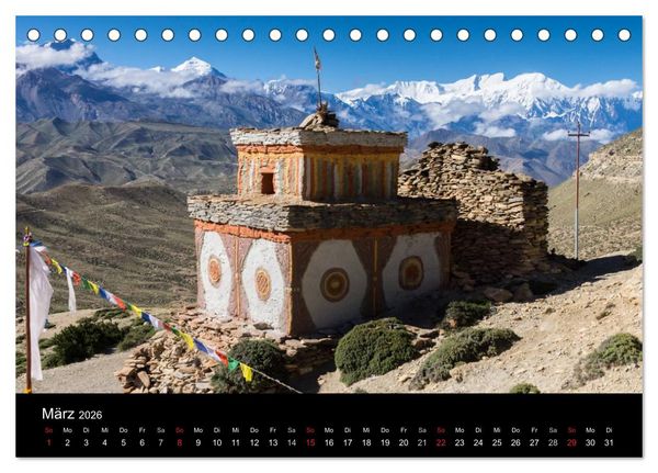 Produktbild: MUSTANG - das verborgene K&ouml;nigreich im Himalaya (Tischkalender 2026 DIN A5 quer), CALVENDO Monatskalender