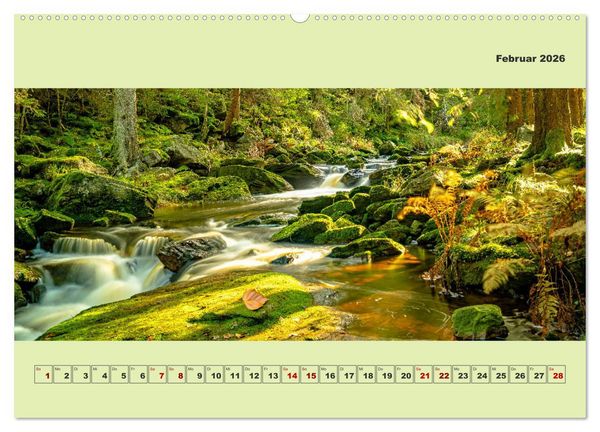 Produktbild: Die schwarze Pockau im Herbstgewand (hochwertiger Premium Wandkalender 2026 DIN A2 quer), Kunstdruck in Hochglanz
