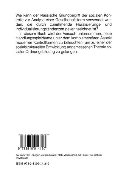 Produktbild: Soziale Kontrolle und Individualisierung