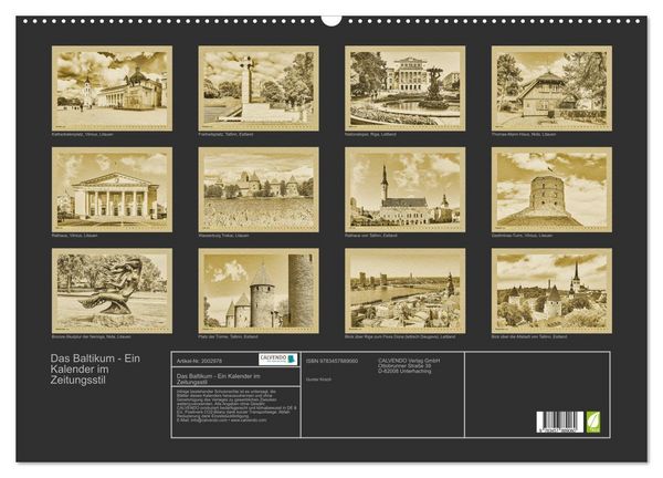 Produktbild: Das Baltikum - Ein Kalender im Zeitungsstil (Wandkalender 2026 DIN A2 quer), CALVENDO Monatskalender