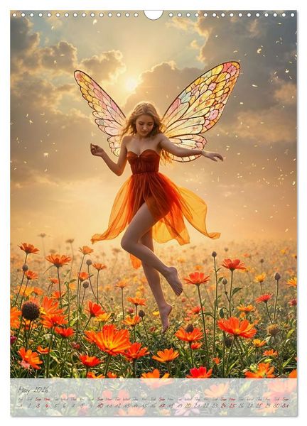 Produktbild: Heart of light, wings of colour - Emotion, colour and magic in the fairy kingdom (Wall Calendar 2026 DIN A3 portrait), CALVENDO 12 Month Wall Calendar