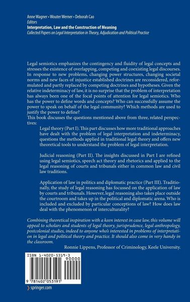 Produktbild: Interpretation, Law and the Construction of Meaning